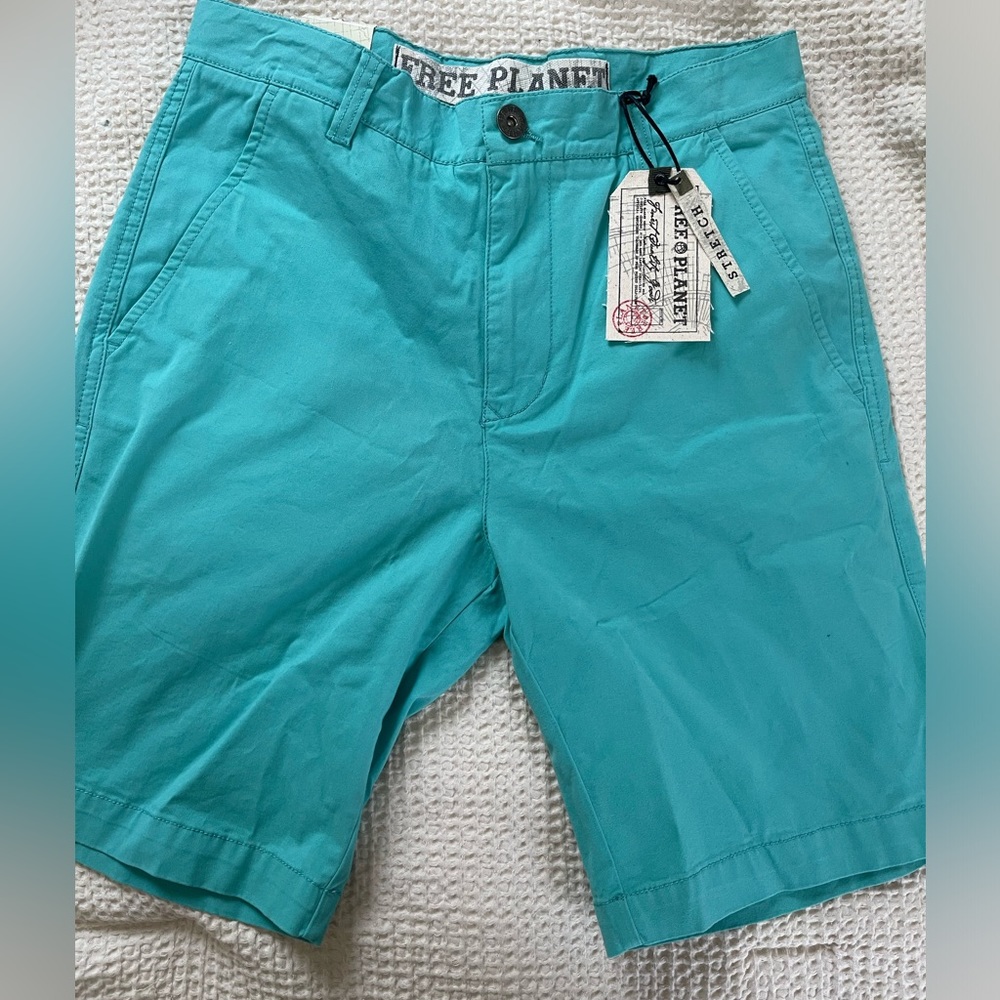 Free Planet Stretch Chino Shorts, Men's Size 28, Leaf Green NEW MSRP $48